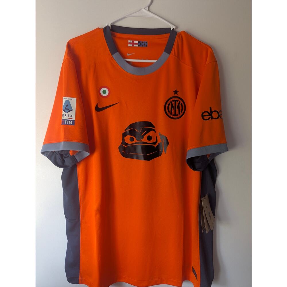 Inter Bastoni 2023/24 Third TMNT Jersey XL NWT Fully Patched
